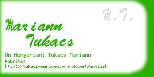 mariann tukacs business card